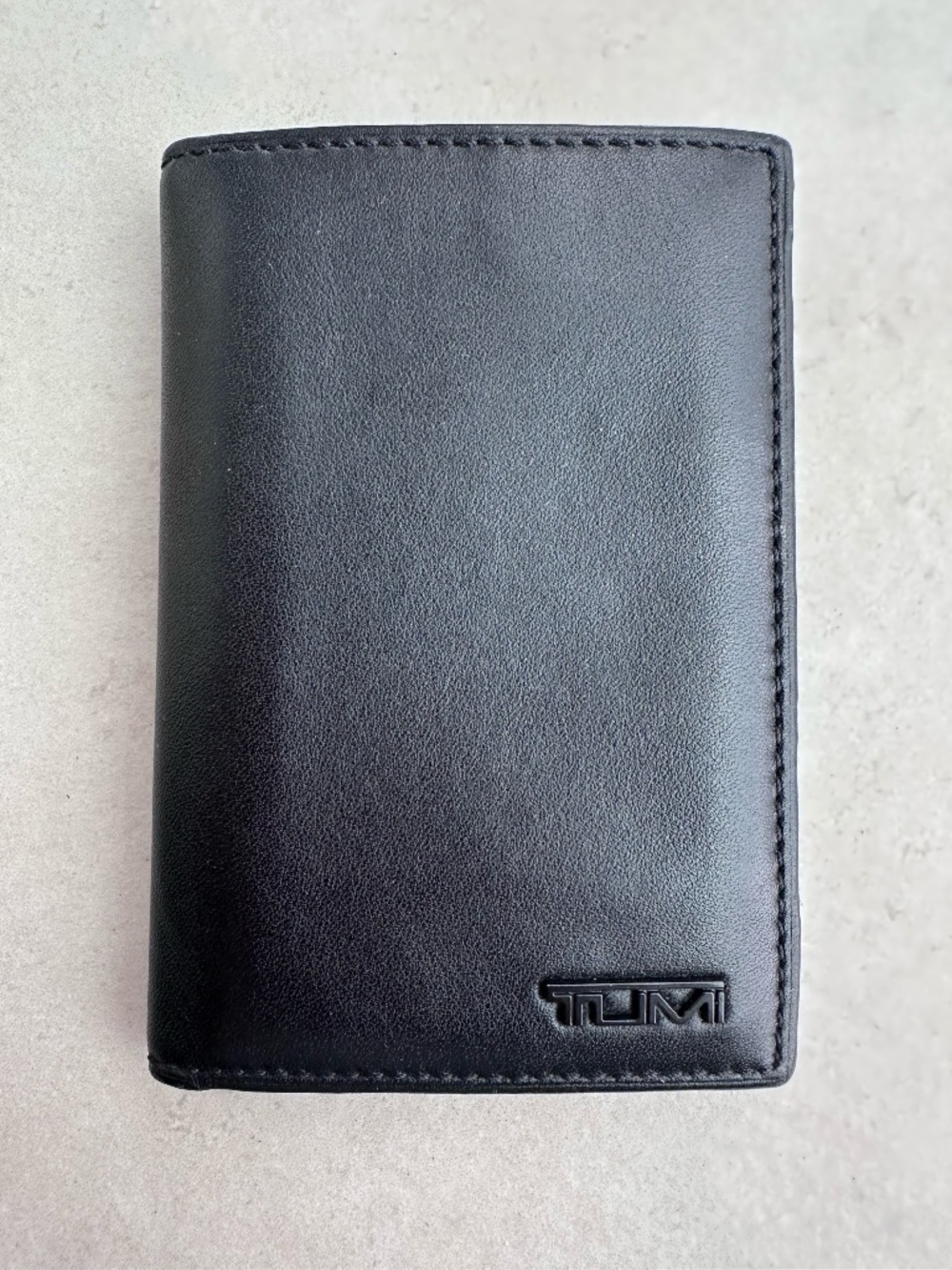 TUMI Leather Card / ID Wallet with RFID Lock